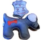 Grauer Doggy Doodle Leder Spielzeug kauen, bringen, zerren